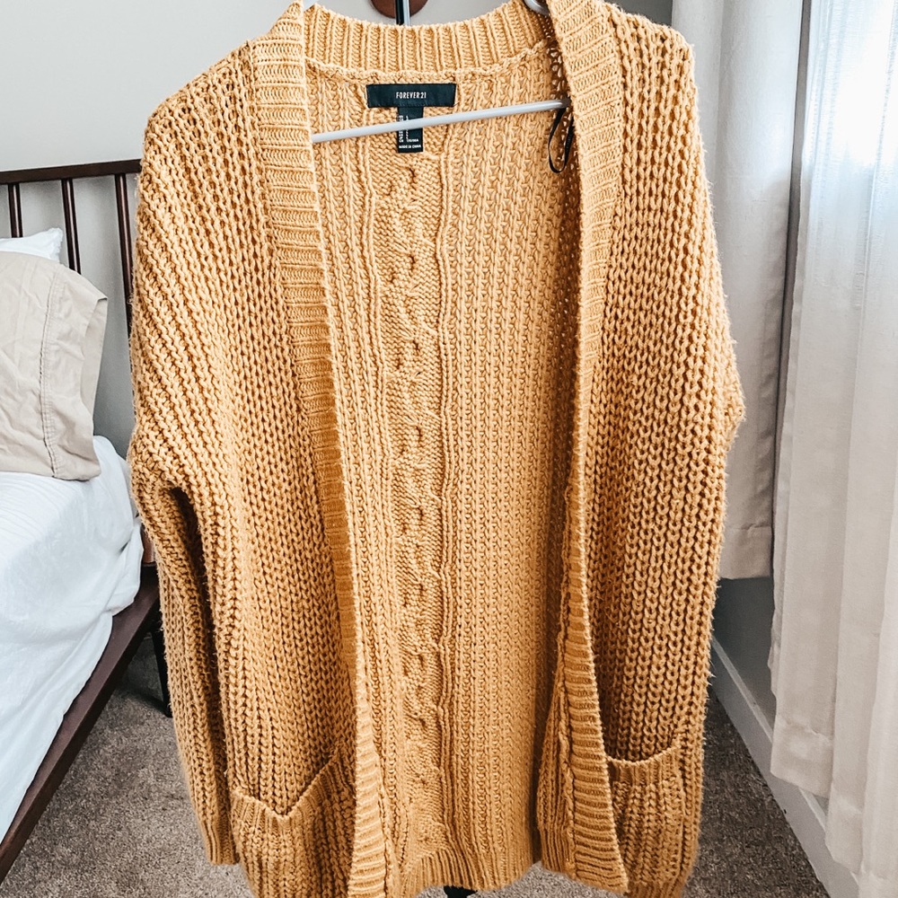 ☀️ forever 21 | mustard yellow cardigan ☀️